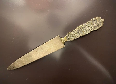 Vintage Cake knife Silver Handle 925 Server Engraved Wedding Rare Old 28.5  cm Cover
