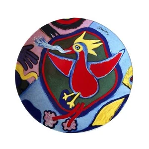 Guillaume Cornelis Van Beverloo ""Corneille"" Original Feuervogel Keramikplatte - Bild 1 von 10