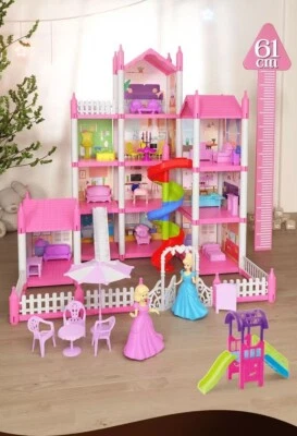 Juguete para casa de muñecas castillo princesa para niños - juego de construcción de villa hágalo usted mismo Foto 1 de 4