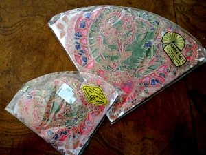 CIRCULAR ASIAN NAPKINS-2 PACKS-9" AND 14" DIAMETER-NEW-PERFECT CONDITION-JAPAN - Picture 1 of 4