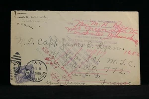 New York: Gouveneur 1919 AEF Busy Busy Cover to France, Forwarded Many Times - Picture 1 of 2