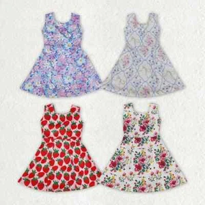 Boutique Toddler Girls  Floral Print Sport Dress Active Summer Wear - Picture 1 of 22