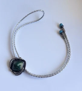 Corbata Bolo Nativo Americano Navajo Verde Turquesa Plata Esterlina LEER #10 - Imagen 1 de 18