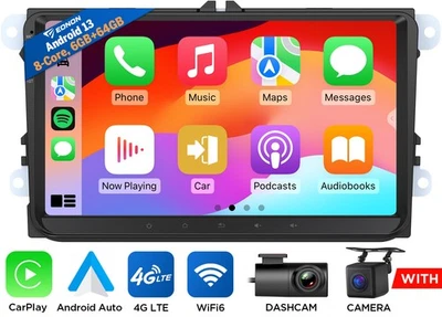 DVR+CAM+VWX6S Android 13 8Kern 6+64G Autoradio GPS Für VW Golf 5 6 Passat Touran - Bild 1 von 4