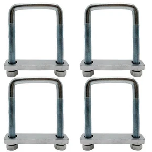 4 Pack Square U-Bolt for Trailer- Fits 3 Inch Wide Leaf Springs, Galvanized S... - Imagen 1 de 4