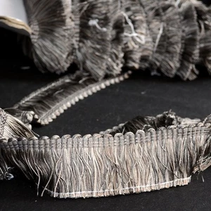 BF4004 49 Grey Bellagio Brush Fringe - Picture 1 of 2