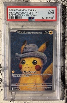 PSA 9 Van Gogh Pikachu with Grey Felt Hat SVP EN 085 Black Star Pokemon Card - Photo 1/2