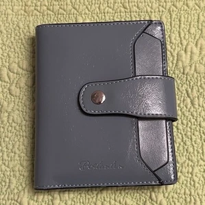 Bostanten Geldbörse grau Doppelfaltung RFID Reißverschluss Druckknopf abnehmbare Kartenhülle Münzfach  - Bild 1 von 7