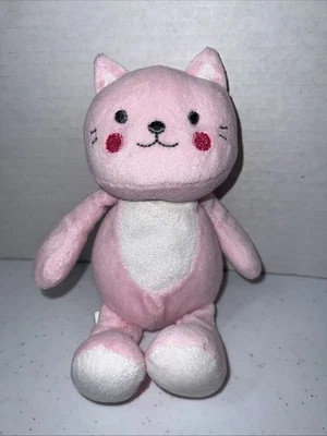 Brinquedo de pelúcia Carter’s Child of Mine rosa cinza gatinho bebê chocalho amoroso 8"  - Imagem 1 de 4