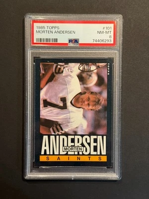 1985 Topps #101 Morten Andersen New Orleans Saints PSA 8 - Image 1 of 2