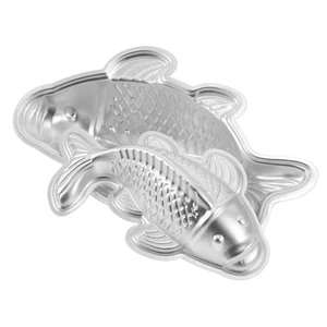 Moldes para pasteles de pescado 3D 2 piezas: sartenes para hornear con forma de pescado de aleación de aluminio para - Imagen 1 de 12
