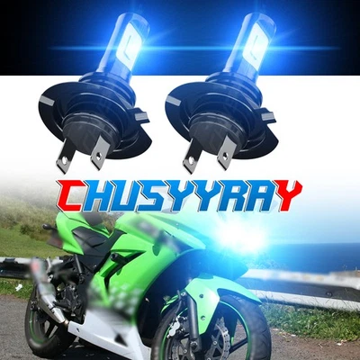 Faro LED azul para motocicleta Kawasaki Ninja 250R 2009 2010 2011 2012 H7 Foto 1 de 4