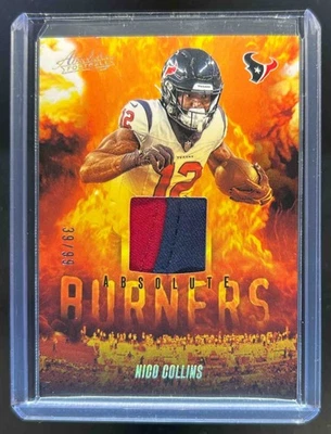 2025 Absolute Nico Collins Burners Patch Gold #39/99 Texans - Image 1 of 2