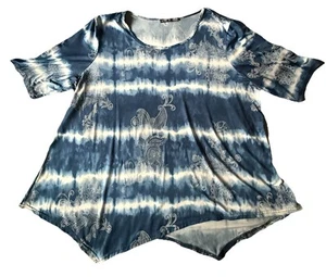 Top donna Storybook blu taglia XL morbido, comodo, maniche a 3/4 facile manutenzione - Foto 1 di 15
