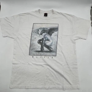 Moda Víctima OLIVIA De Beradinis Rara Vintage Arte Camiseta Blanca XL - Imagen 1 de 10