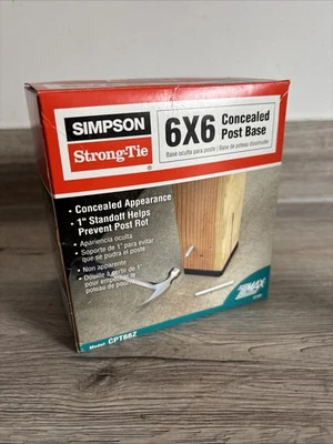 SIMPSON STRONG-TIE Simpson Strong Tie CPT66Z 6x6 Concealed Post Base With Pins & Washers NEW BOXED