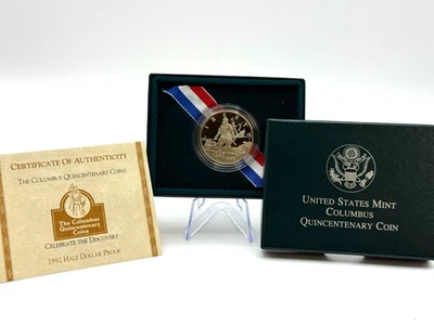 1992 S United States Columbus Half Dollar Proof U. S. Mint Commemorative Coin - Image 1 of 4
