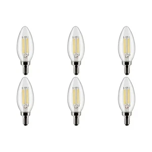 SATCO 5.5 Watt B11 LED - Clear - Candelabra base - 90 CRI - 2700K - 6-Pack - Picture 1 of 6