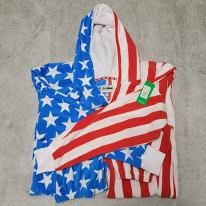 Neu mit Etikett Tipsy Elves 3XL Overall Fleece-Strampler amerikanische Flagge bequem USA Erwachsene XXXL - Bild 1 von 17