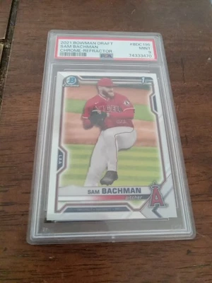 2021 Bowman Chrome Refractor Sam Bachman RC Mint 9.0 - Image 1 of 2