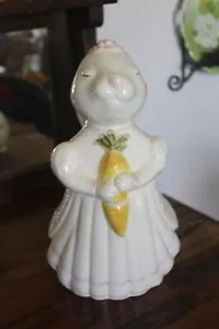 Weiss Hand Painted Ceramic Bunny Rabbit with Carrot Cookie Jar From Brazil - Picture 1 of 12