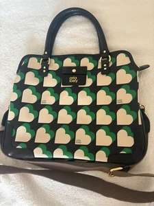 PREOWNED ORLA KIELY VINTAGE EMERALD FLOATING HEARTS CROSS BODY BAG - Picture 1 of 10