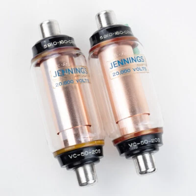 Tubo de vidrio condensadores de vacío fijos vintage Jennings 20.000 voltios VC 50-20S  Foto 1 de 4