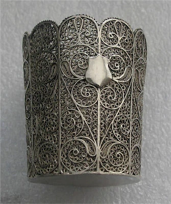 JARRÓN FILIGRANA RUSO PLATA ESTERLINA, BAKOU 1900, IMPERIO 84 ESTÁNDAR Foto 1 de 4