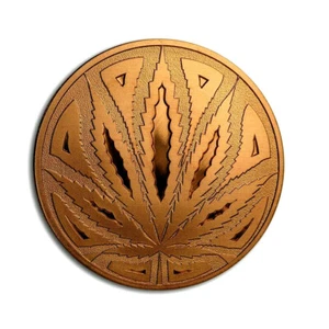 (2) 1 OZ .999 COBRE CANNABIS THE BIG LEAF MONEDAS BU - Imagen 1 de 2