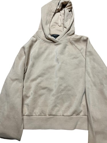 OFF WHITE Felpa con cappuccio taglia media crema tagliata