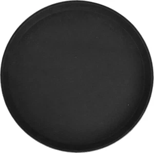7 Pcs Winco TFG-14K Round Fiberglass Tray with Non-Slip Surface, 14-Inch, Black - Picture 1 of 2