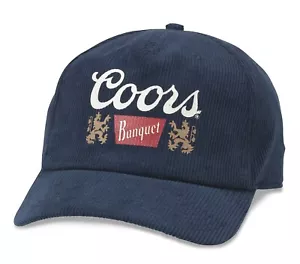 Coors Printed Corduroy Curved Bill Beer Cap Adjustable Hat New Blue - Bild 1 von 1