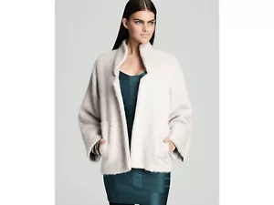 NEW French Connection Kristel Furry Wool Mohair Alpaca Shrug Coat Jacket 10 L - Picture 1 of 21