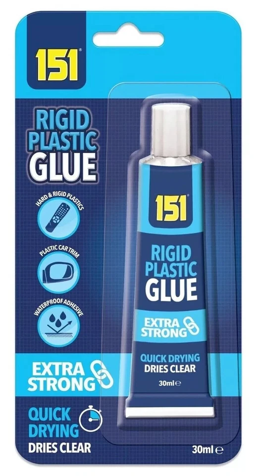151 Rigid Hard Plastic Glue Adhesive Extra Strong Clear Quick Drying Water Proof