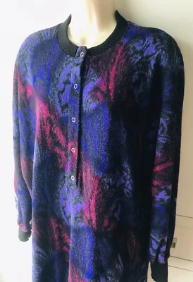 Vestido Ridella Vintage Cálido Jersey Años 70 Reino Unido 16/20 Elástico Jersey Geek Granny Foto 1 de 4