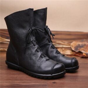 Vintage Women Ankle Boots Soft Comfortable Booties Autumn Winter Short Boot New