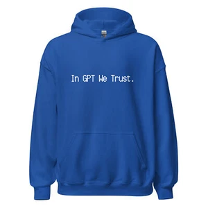 In GPT We Trust Unisex Hoodie AI Crypto Tech Cozy 50/50 Machine Learning Geschenk - Bild 1 von 17