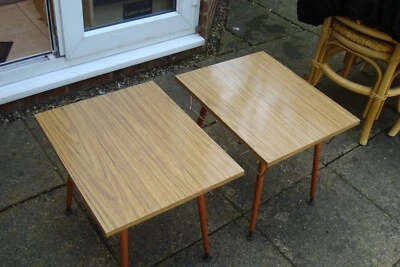 VINTAGE FORMICA SIDE TABLES, DANSETTE LEGS, MAGAZINE RACK, ELEGANT LITTLE TABLES - Image 1 of 4