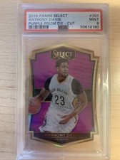 2015-16 Panini Select Anthony Davis Purple Prizm Die Cut SP 4/99 PSA 9 MINT #101