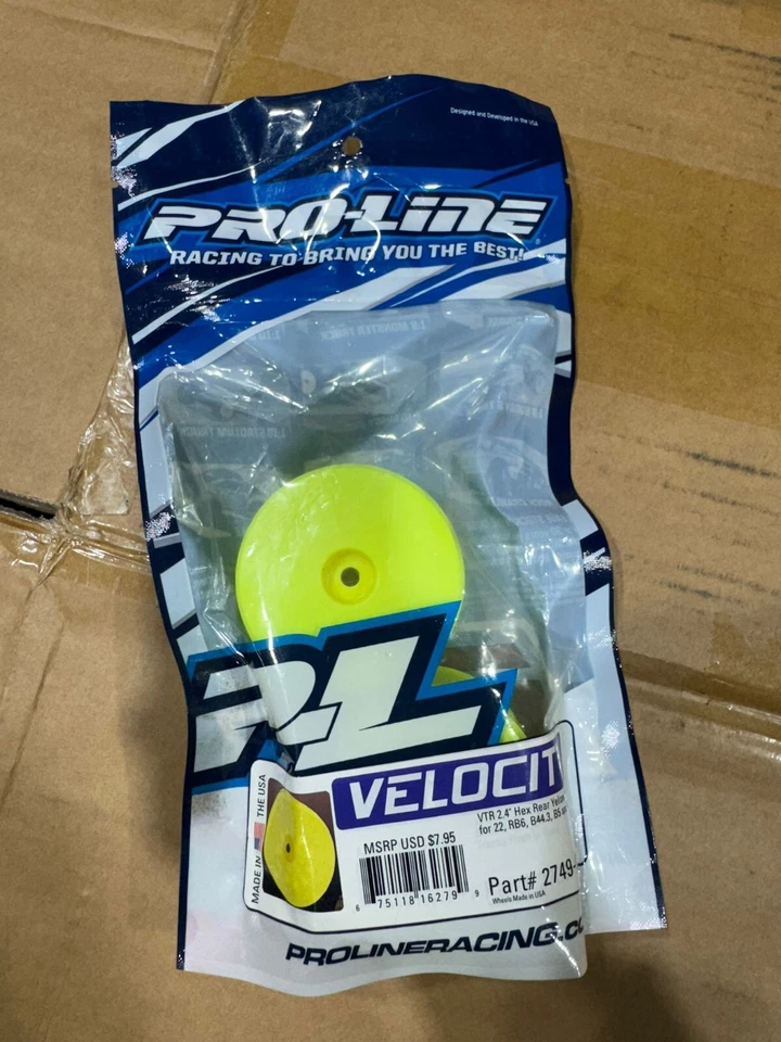 Pro-line Velocity VTR 2.4" Rear Buggy Wheels 2749-02 B4 B5 22 B44 22-4 Yellow - Image 1 of 1