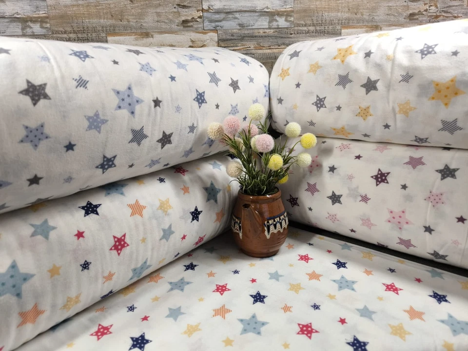 240cm Flanell Baumwolle Stoff Baumwollstoff Meterware ab0.5m Stoffe Sterne - Bild 1 von 1