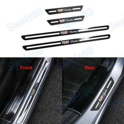 Наклейка из углеродного волокна приветственная пластина потертости на порог двери наклейка для Cadillac X4 - Изображение 1 из 4