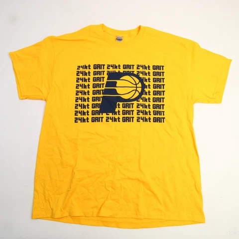 Indiana Pacers Gildan Heavy Cotton Short Sleeve Shirt Men's Gold New Cover