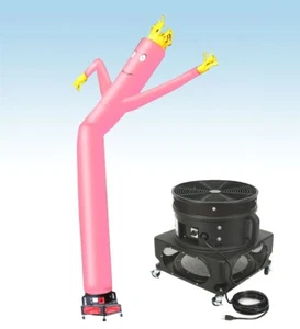 Werbung aufblasbarer Tube Man 18 Fuß rosa aufblasen gewellter Fly Guy mit Gebläse - Bild 1 von 4
