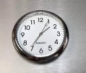 Mini White Dial Car Clock, Stick-On Quartz Clocks Fit For Dashboard/ Home/ Boat - Picture 1 of 4