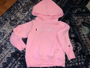CHAMPION GIRLS PINK PULL OVER HOODIE SIZE 4 - Picture 1 of 3