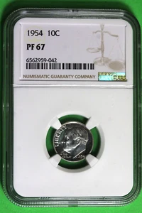 1954 Proof NGC PF67 Roosevelt Dime #B37035 - Picture 1 of 2