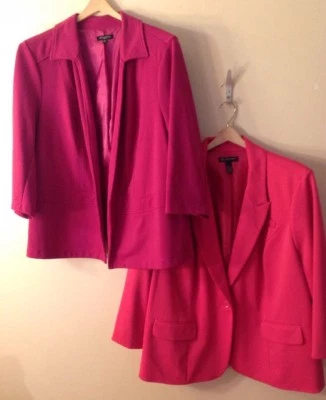 女式3X粉色西装外套 — 第 1/4 张图片