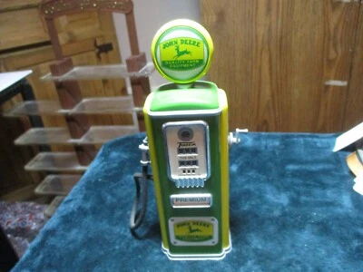 John Deere 1950 & 1937 Style Mini Gas Pumps Die Cast Metal Gearbox Toys 8" - Image 1 of 4