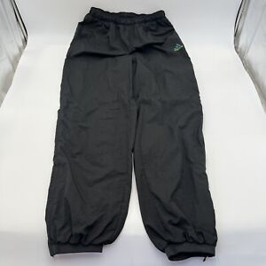 VTG 90s Men Adidas Baggy Nylon Black Blue Green Zip Tapered Windbreaker Pants XL